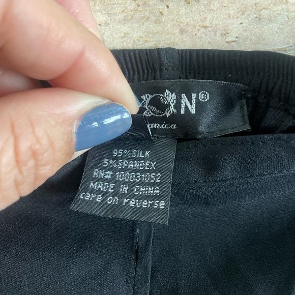 Citron Silk Pants sZ Large - Picture 2 of 4